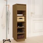 Shoe Cabinet Honey Brown 30x34x105 cm Solid Wood Pine