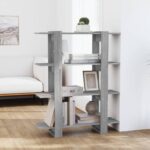 Versatile Grey Sonoma Bookshelf Cabinet Room Divider Storage Organizer Chic