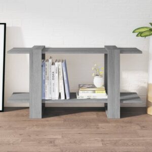 Chic Grey Sonoma Bookshelf Cabinet Ample Storage Space Sturdy Engineered Wood