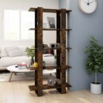 Book Cabinet/Room Divider Smoked Oak 80x30x160 cm Engineered Wood