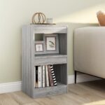 Versatile Grey Sonoma Bookshelf Cabinet Room Divider Storage Organizer Easy Clean