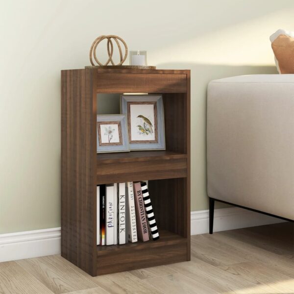 Elegant Brown Oak Bookshelf Cabinet Versatile Room Divider Storage Organizer