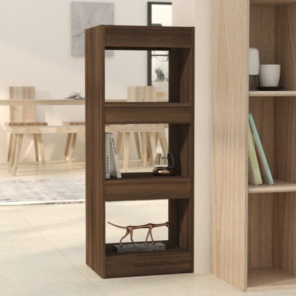 Versatile Wooden Bookshelf Room Divider Storage Organizer in Brown Oak Finish