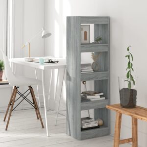 Versatile Grey Bookshelf Storage Organizer Display Unit Room Divider Wooden