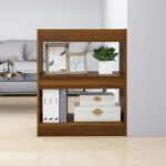 Versatile Brown Oak Bookshelf Cabinet Room Divider Storage Organizer Elegant