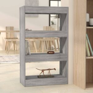 Versatile Grey Wooden Bookshelf Storage Organizer Room Divider Elegant Design