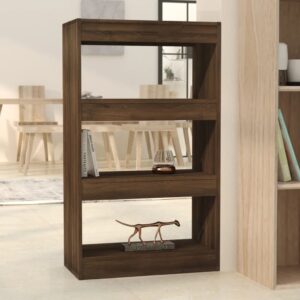 Versatile Wooden Bookshelf Room Divider Storage Organizer in Classic Brown Oak