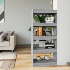 Versatile Grey Wooden Bookshelf Cabinet Room Divider Storage Organizer Chic