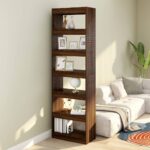 Book Cabinet/Room Divider Brown Oak 60x30x198cm