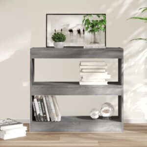 Versatile Grey Sonoma Bookshelf Cabinet Room Divider with Ample Storage Space