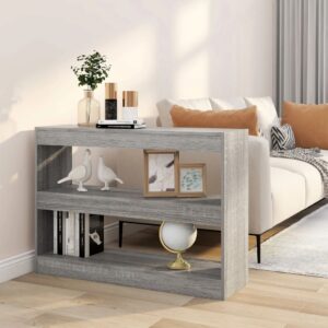 Versatile Grey Bookshelf Storage Organizer Display Shelf Room Divider Wooden