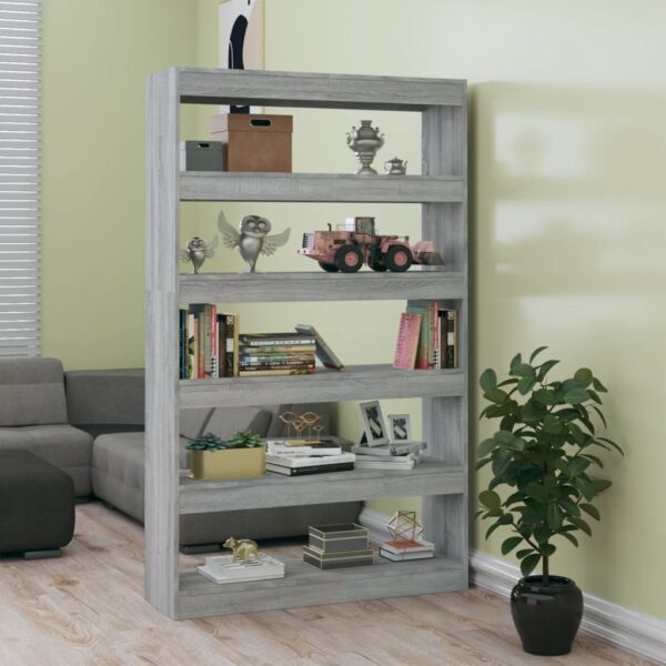 Versatile Grey Wooden Bookshelf Storage Organizer Room Divider Elegant Design