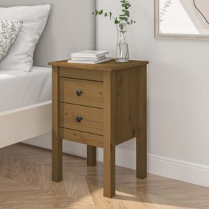 Bedside Cabinet Honey Brown 40x35x61.5 cm Solid Wood Pine