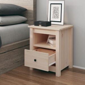 Chic Solid Pine Wood Bedside Cabinet Nightstand Rustic Storage Drawer Organizer