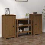 Sideboards 2 pcs Honey Brown 40x35x80 cm Solid Wood Pine