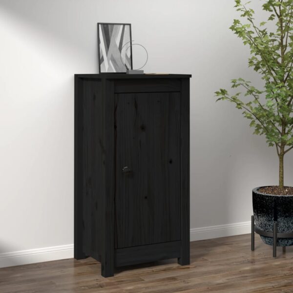 Sideboard Black 40x35x80 cm Solid Wood Pine