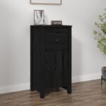 Sideboard Black 40x35x80 cm Solid Wood Pine