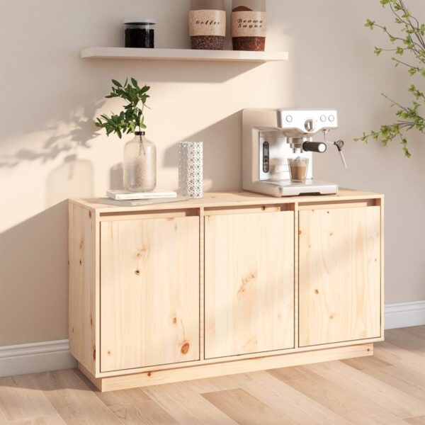 Chic Solid Pine Wood Sideboard Storage Cabinet with Spacious Compartments