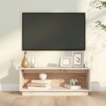 Solid Pine Wood TV Stand Cabinet Rustic Floating  Ample Storage Display