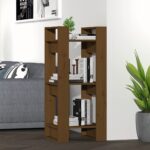 Book Cabinet/Room Divider Honey Brown 41x35x91 cm Solid Wood