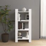 Solid Pine Wood Bookshelf Room Divider Storage Organizer White Elegant Design