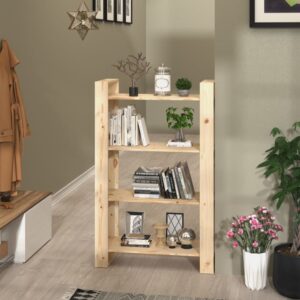 Solid Pine Wood Bookshelf Room Divider Storage Organizer Display Rack