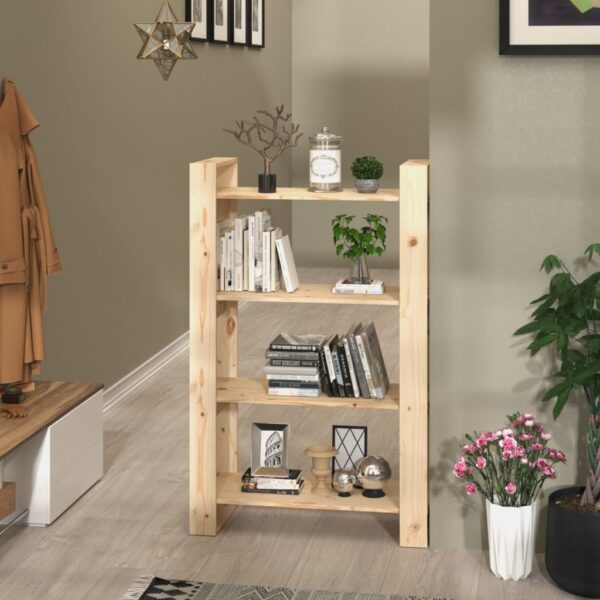 Solid Pine Wood Bookshelf Room Divider Storage Organizer Display Rack