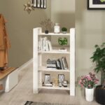 Solid Pine Wood Bookshelf Room Divider White Ample Storage Versatile Shelf