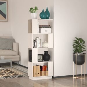 Book Cabinet/Room Divider White 51x25x132 cm Solid Wood Pine