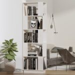 Book Cabinet/Room Divider White 51x25x163.5 cm Solid Wood Pine