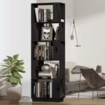 Book Cabinet/Room Divider Black 51x25x163.5 cm Solid Wood Pine