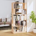 Solid Pine Wood Bookshelf Room Divider Storage Organizer Display Rack