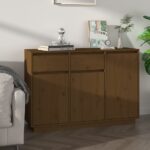 Sideboard Honey Brown 110x34x75 cm Solid Wood Pine