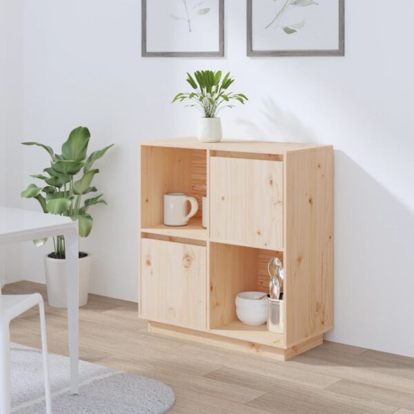 Chic Solid Pine Wood Sideboard Buffet Cabinet Storage Organizer with Shelves