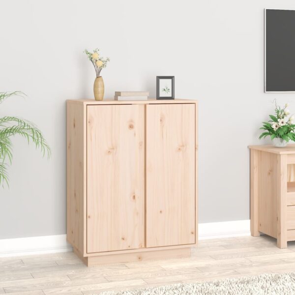 Rustic Solid Pine Wood Sideboard Storage Cabinet Ample Space Display Function