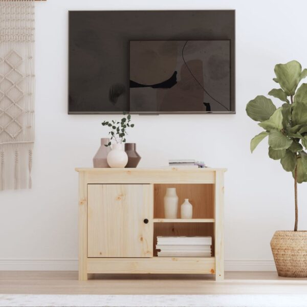 Classic Solid Pine Wood TV Stand Media Console with Storage Rustic Cabinet