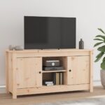 Chic Solid Pine Wood TV Stand Media Console with Storage Rustic Cabinet Organizer