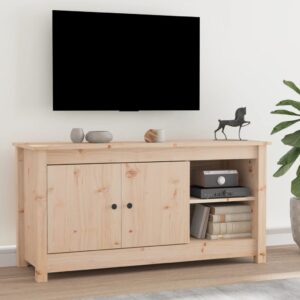 Solid Pine Wood TV Cabinet Stylish Storage Unit with Shelf Home Furniture Decor