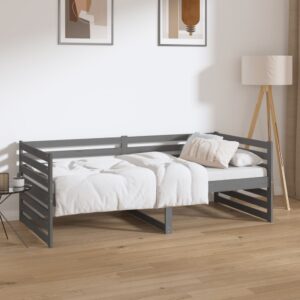 Day Bed Grey 92x187 cm Single Size Solid Wood Pine