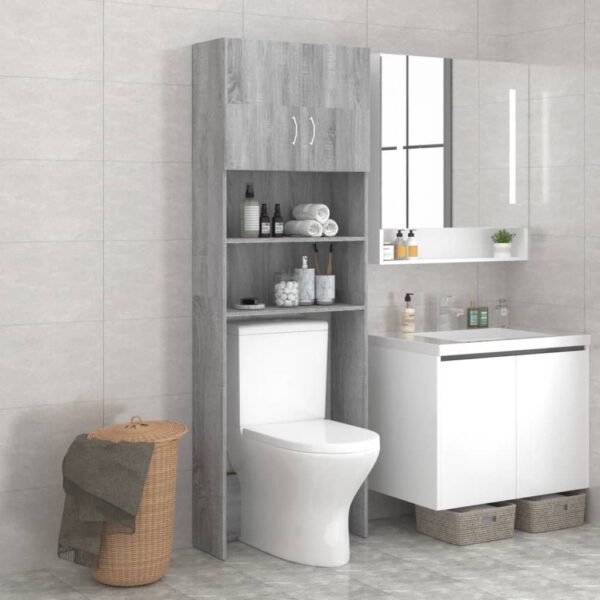 Space-Saving Grey Sonoma Laundry Cabinet Bathroom Storage Organizer Chic Design