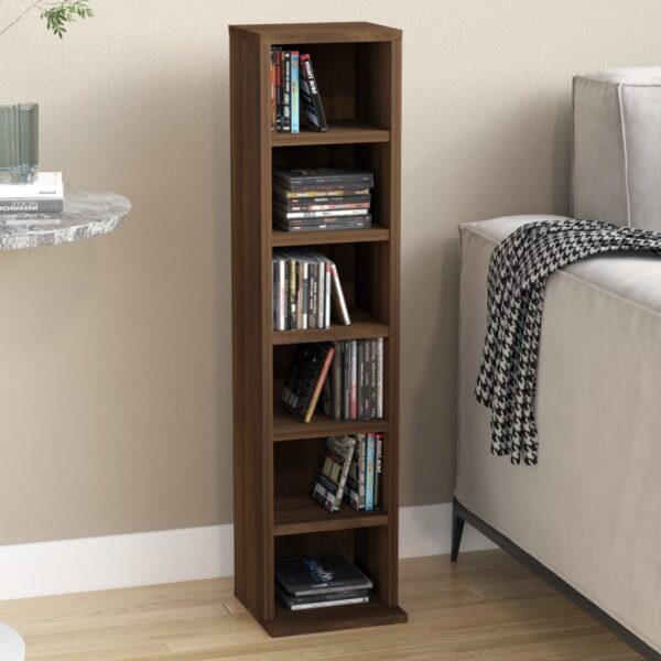 CD Cabinet Brown Oak 21x20x88 cm Engineered Wood