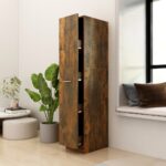 Apothecary Cabinet Smoked Oak 30x42.5x150 cm Engineered Wood