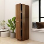 Apothecary Cabinet Brown Oak 30x42.5x150 cm Engineered Wood