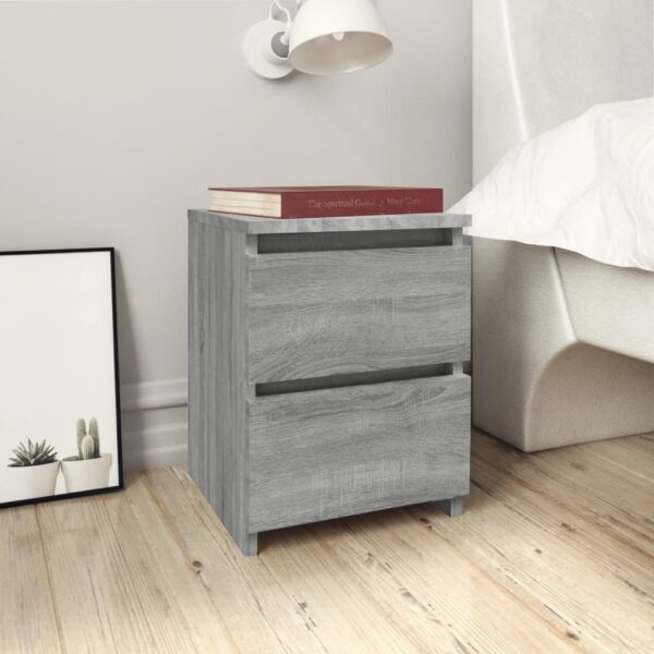 Elegant Grey Sonoma Bedside Cabinets Set of Two with Smooth Sliding Drawers