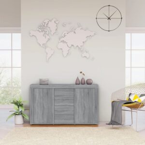 Chic Grey Sonoma Sideboard Engineered Wood Spacious Storage Elegant Design