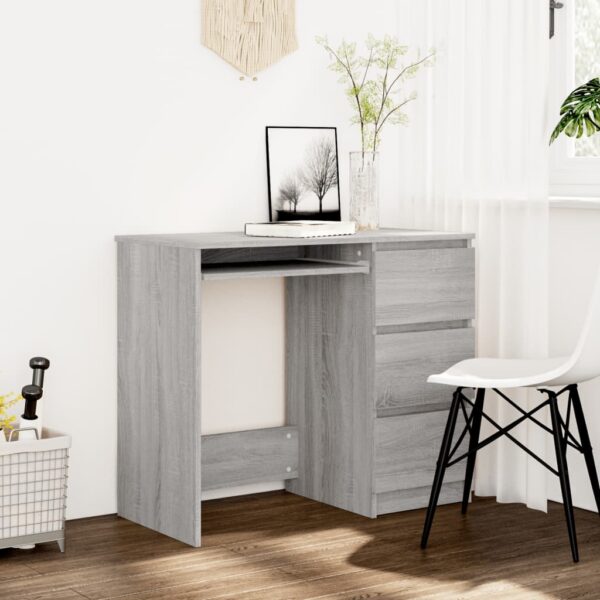 Desk Grey Sonoma 90x45x76 cm Engineered Wood