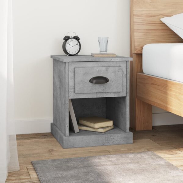 Bedside Cabinet Concrete Grey 39x39x47.5 cm Engineered Wood