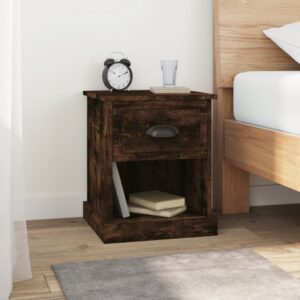 Bedside Cabinet Smoked Oak 39x39x47.5 cm Engineered Wood