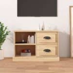 Chic Sonoma Oak TV Stand Cabinet Engineered Wood with Storage Drawers