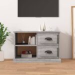 Chic Grey Sonoma TV Stand Cabinet Engineered Wood with Storage Drawers